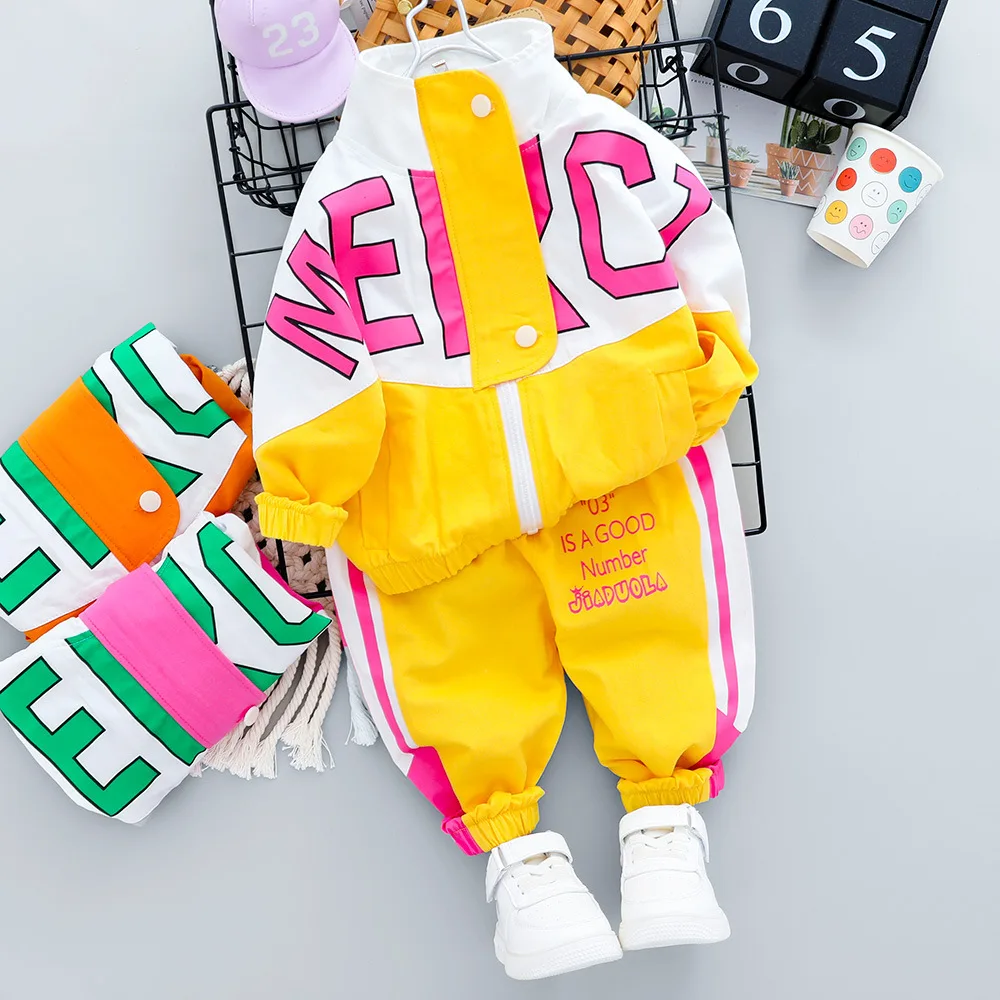 asual Kids 2-Piece Sport Suit Long Sleeve Pullover Shirt and Joggers Set Cotton Blend Autumn Playwear Outfit for Babies Toddlers 0-4Y - Image 4