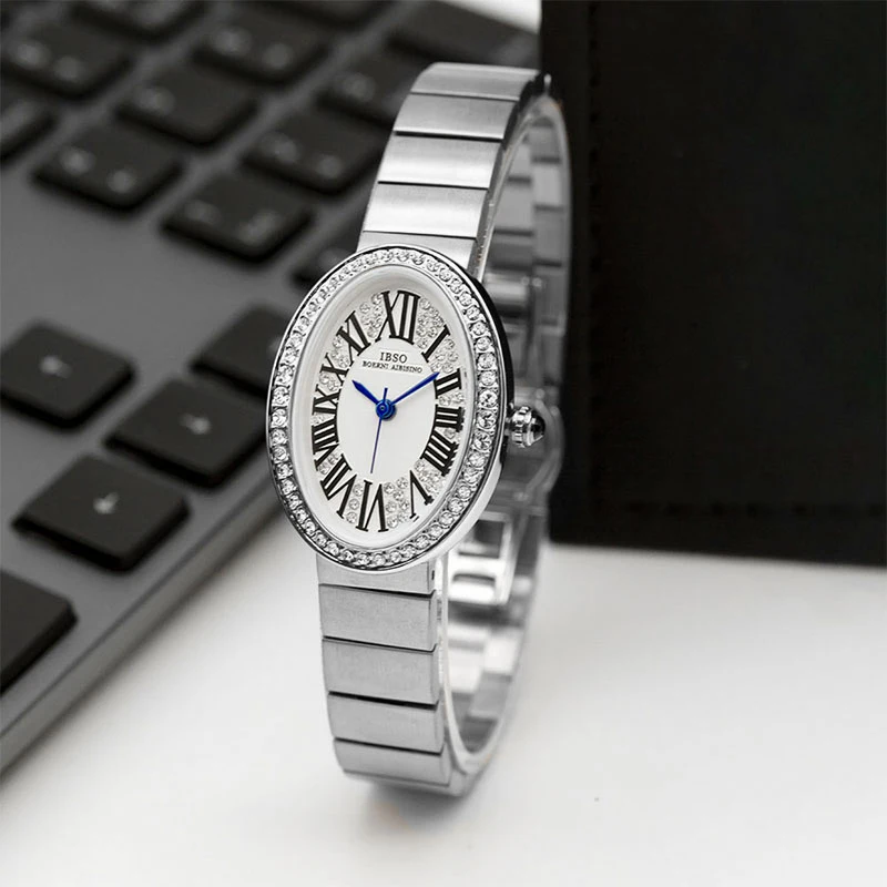 Luxury Brand Woman Watch Red Leather 2024 Fashion Oval Waterproof Female Hand Clock Business Elegant Ladies Steel Watches Golden - Image 7