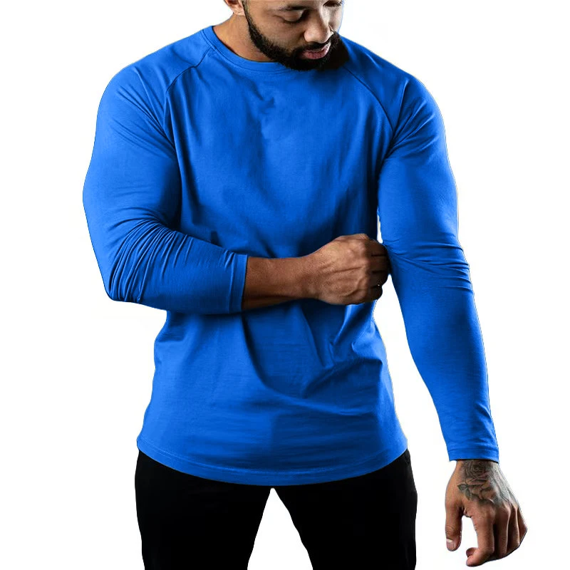 Men's Premium Long Sleeve Cotton Tee – Loose-Fit Moisture-Wicking Undershirt - Image 3