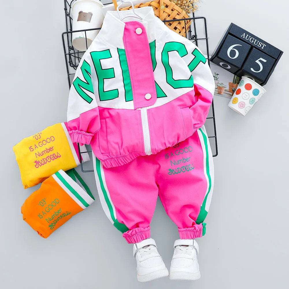 asual Kids 2-Piece Sport Suit Long Sleeve Pullover Shirt and Joggers Set Cotton Blend Autumn Playwear Outfit for Babies Toddlers 0-4Y - Image 5
