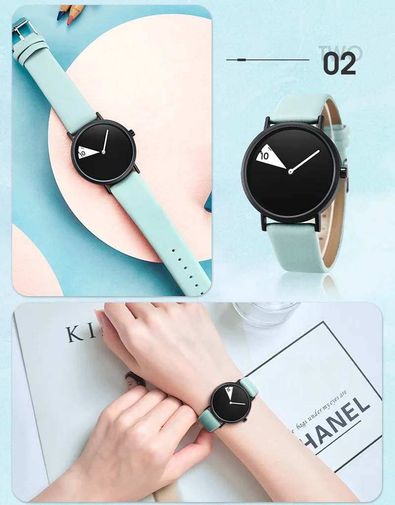 Women Watch Creative Wristwatch Ladies Watch Rotate Leather Band Wristwatches Clock Montres Femme Reloj Mujer Relogio Feminino - Image 4