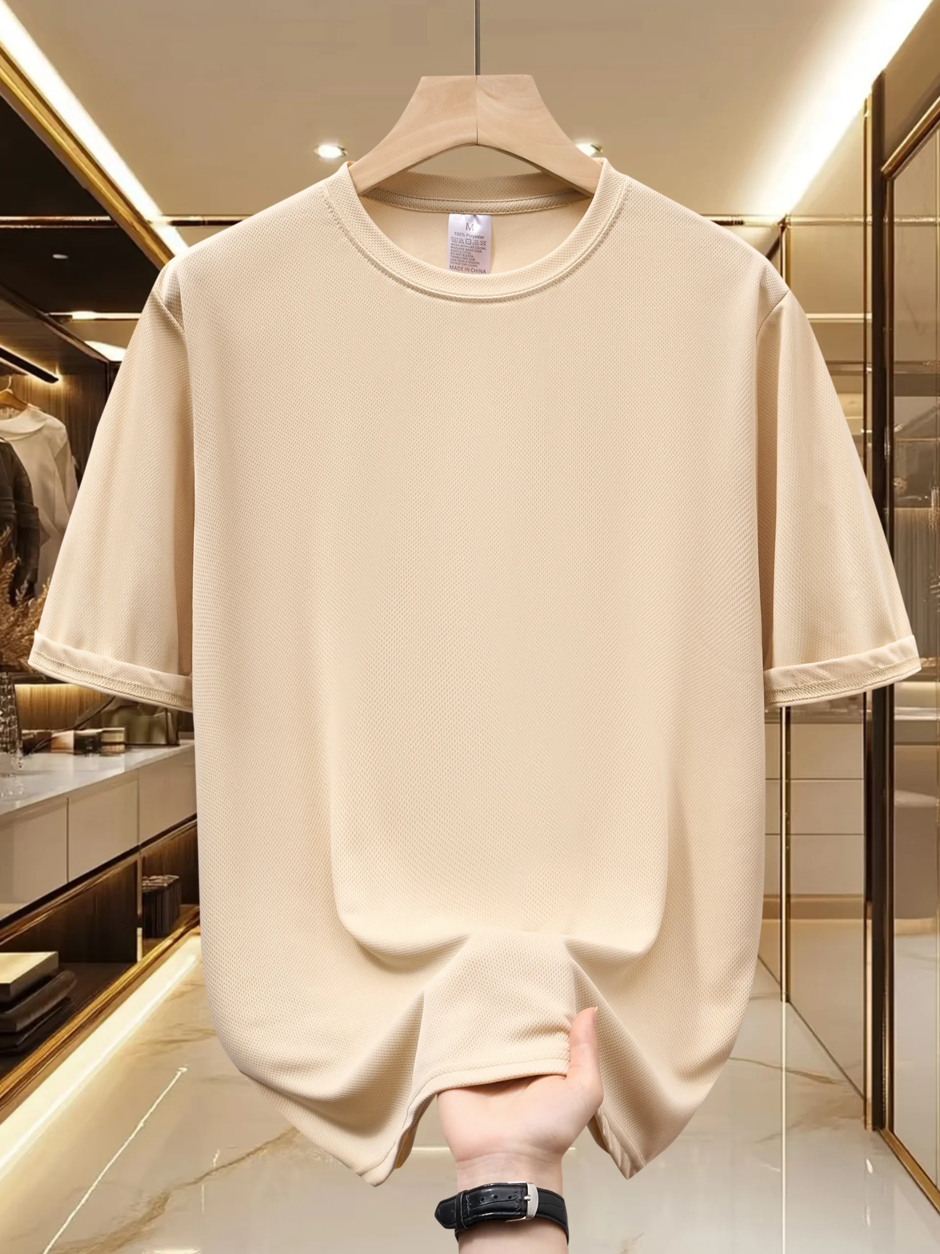 Men's Lightweight Polyester Crewneck T-Shirt – Breathable Summer Tee for Casual & Everyday Wear - Image 9
