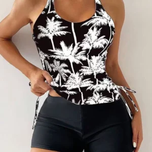 Tankini Two Piece Swimsuit Women 2026 Printed Swimwear Female Bathers Bathing Swimming Swim Suit Beach Wear XXL