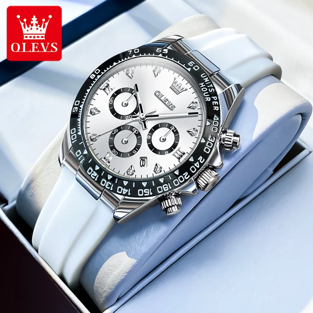 OLEVS Top Luxury Elegant Watch for Women Waterproof Luminous Ladies Watch Light Blue Silicone Strap Quartz Women's Watches Reloj - Image 9