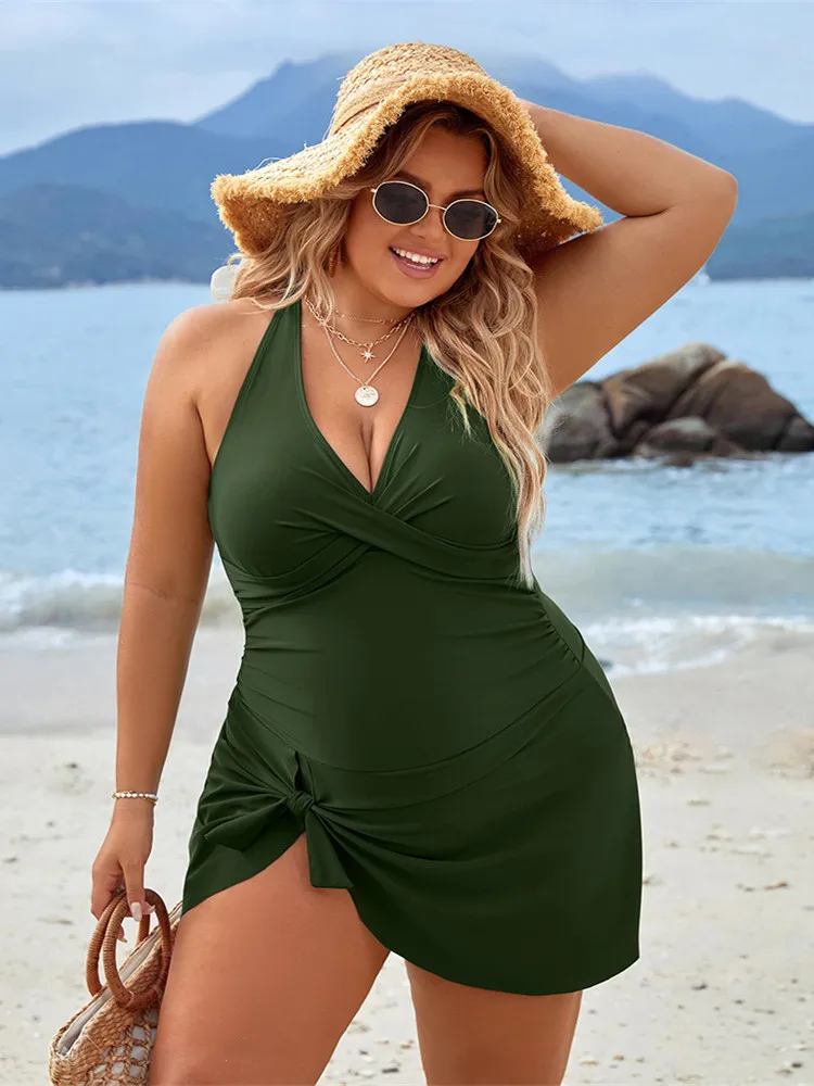 Tankini Plus Size Swimsuit Women 2024 Bikini Big Size Swimwear Women One-Piece Swimming Suit Beach Wear Sexy Bath Suits Monokini - Image 3