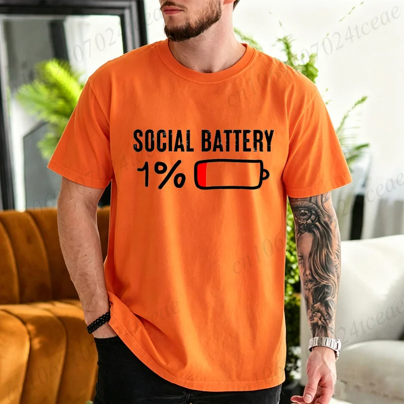 Social Battery 1% Graphic T-Shirt | Trendy Unisex Summer - Image 10