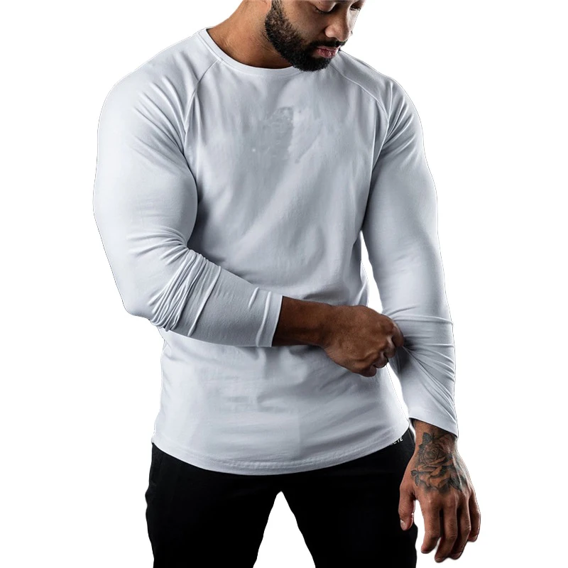 Men's Premium Long Sleeve Cotton Tee – Loose-Fit Moisture-Wicking Undershirt - Image 10