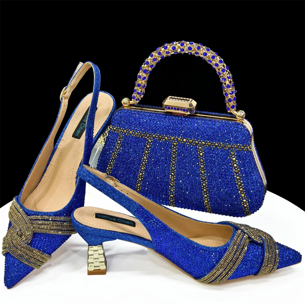 Italian Design Champagne Rhinestone Heel & Handbag Set – Elegant Nigerian Wedding & Party Shoe and Bag Ensemble - Image 20