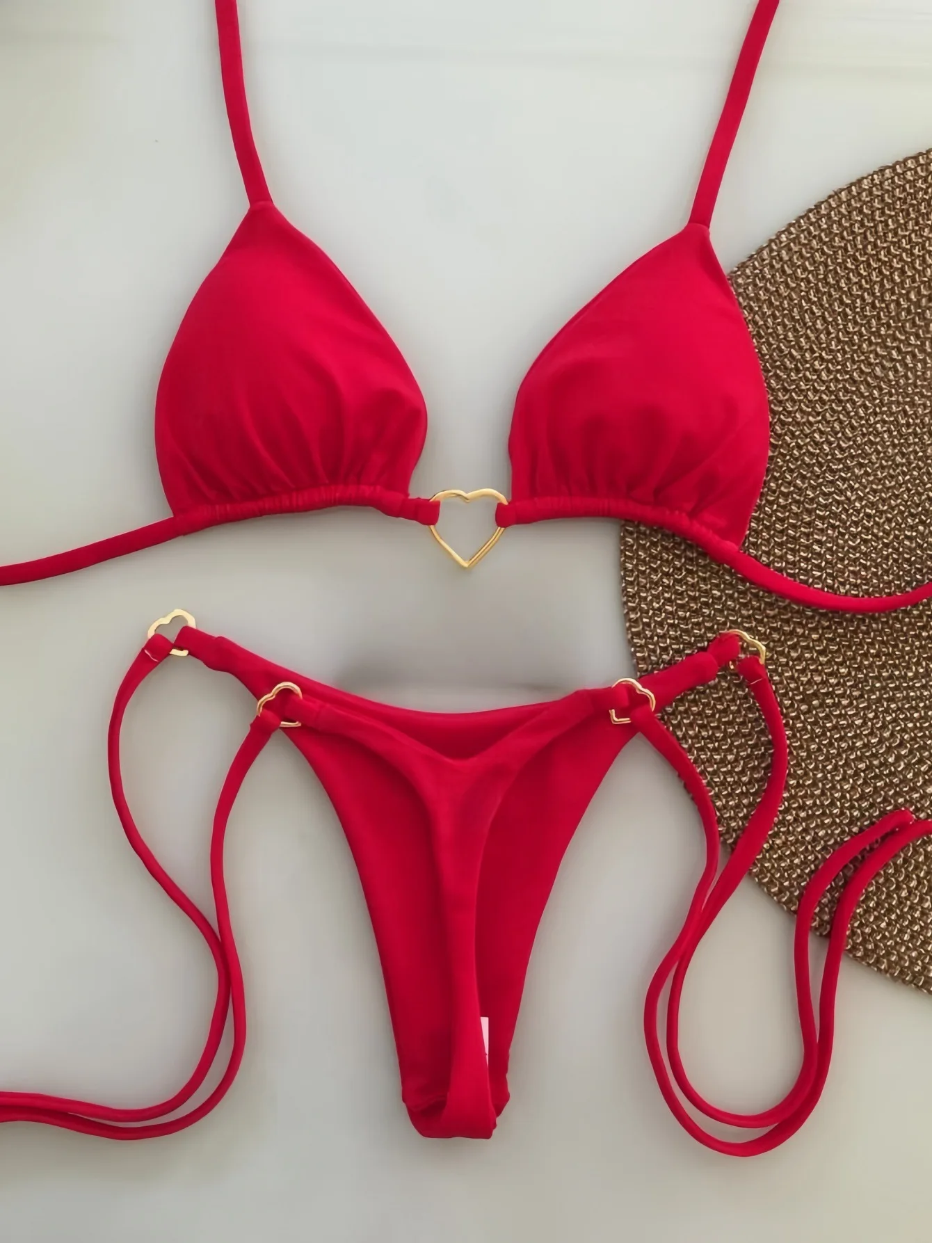 2025 Solid Color White Bikini Women Suit Low Waist Lace-up Swimsuit Two-piece Set swimwear women bathing suit купальник - Image 9