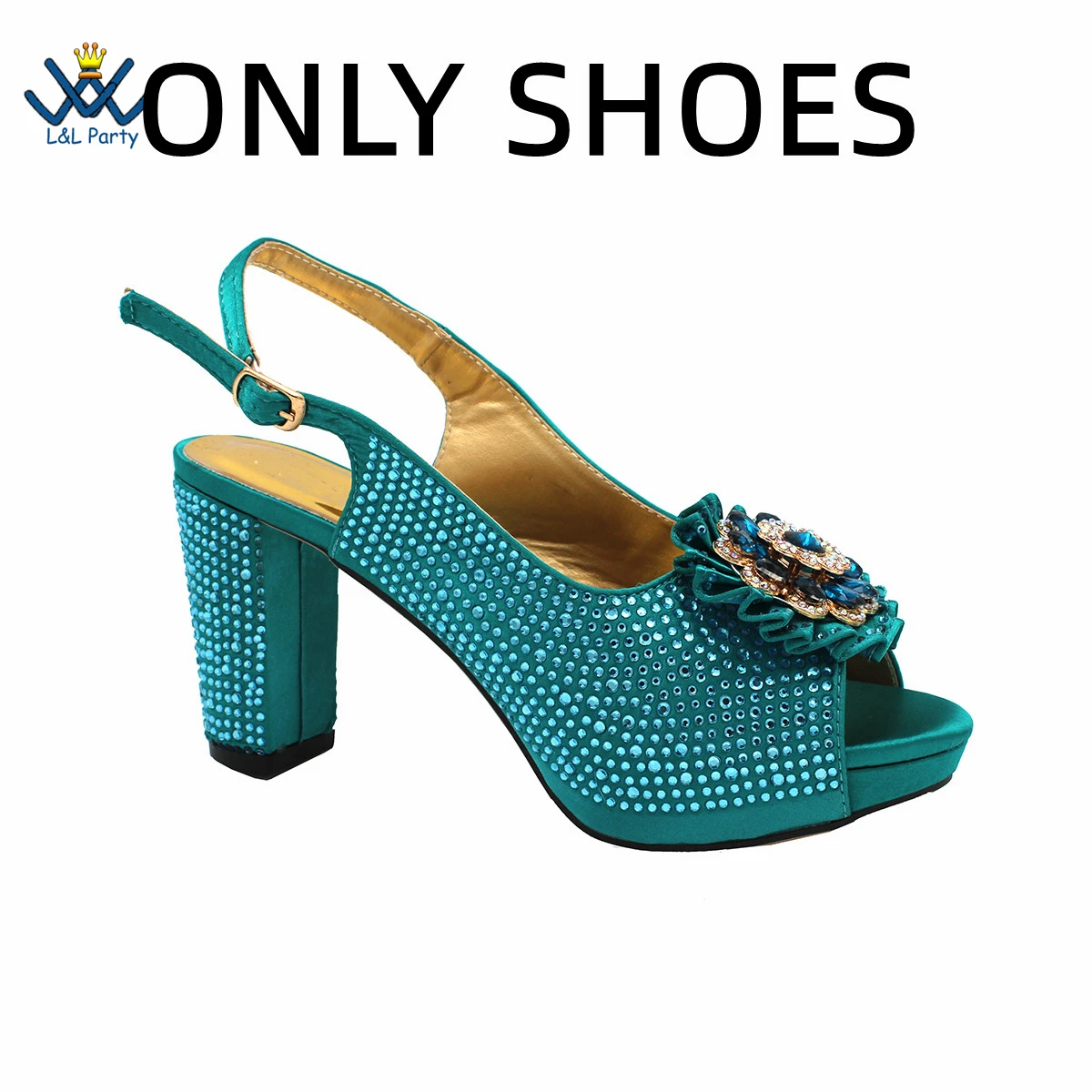 Elegant Magenta Crystal Party Sandals – Luxury African-Style Women’s Matching Shoe and Bag Set - Image 7