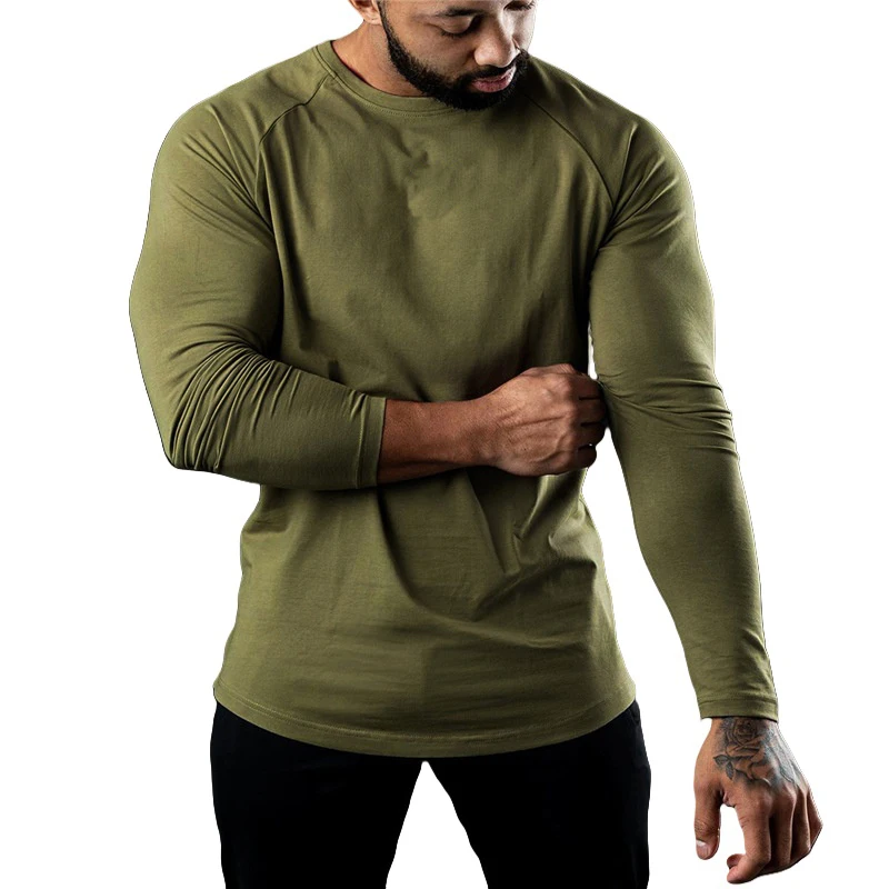 Men's Premium Long Sleeve Cotton Tee – Loose-Fit Moisture-Wicking Undershirt - Image 8