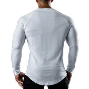 Men's Premium Long Sleeve Cotton Tee – Loose-Fit Moisture-Wicking Undershirt