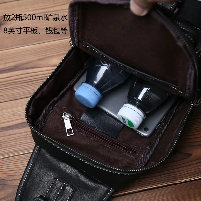 NZPJ Large Capacity Leather Shoulder Bag – Trendy Men’s Handcrafted Crossbody Chest Pack - Image 5