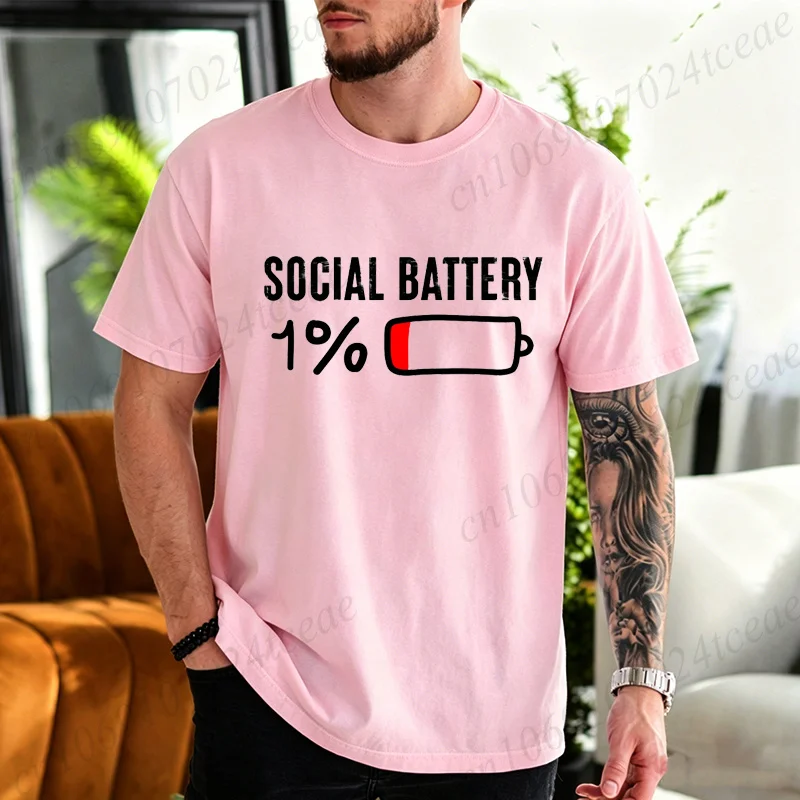 Social Battery 1% Graphic T-Shirt | Trendy Unisex Summer - Image 9