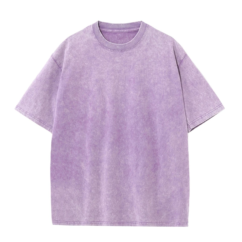 Men's Summer T-Shirt 230G Heavyweight Cotton Vintage Washed Oversized Tee Loose Streetwear Retro Short Sleeve Top - Image 4
