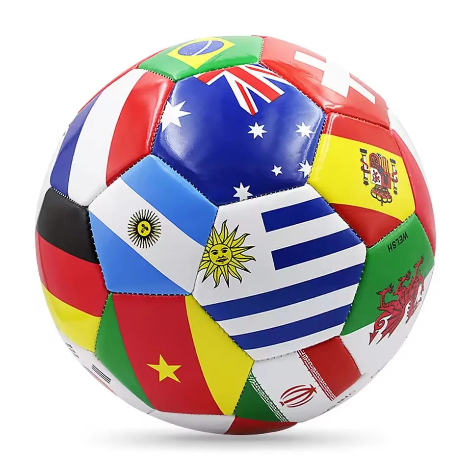 Professional Grade Soccer Ball, Size 5 – Durable All-Weather Match & Team Training Football with Flag Design