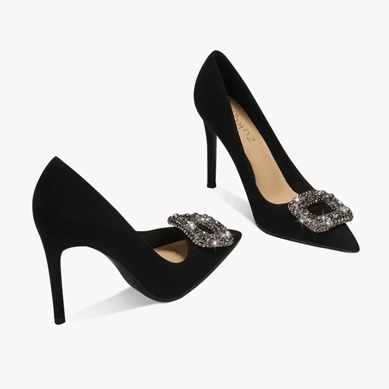 Chic Crystal Square-Buckle Stilettos – Sophisticated Women’s High-Heel Dress Shoes for Events - Image 6