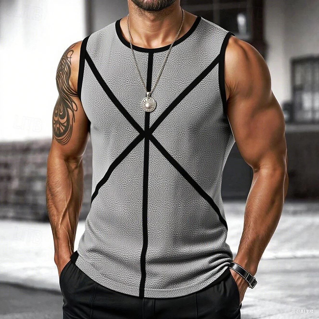 Retro Men's Vest Top 3D Print Plaid Striped Graphic Sleeveless Shirt Crew Neck Loose Streetwear Summer Fashion Casual Tank Tops - Image 9