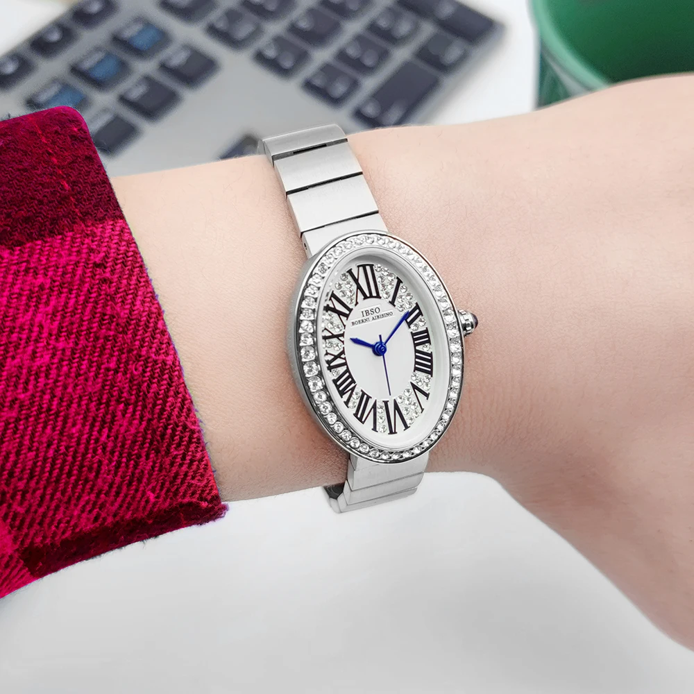 Luxury Brand Woman Watch Red Leather 2024 Fashion Oval Waterproof Female Hand Clock Business Elegant Ladies Steel Watches Golden - Image 4