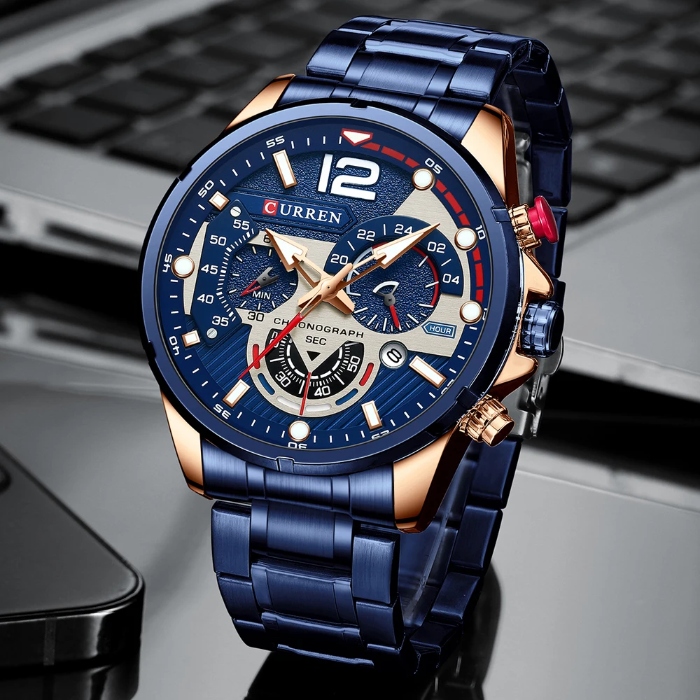 New Watches for Men Top Luxury Brand CURREN Quartz Men’s Watch Sport Waterproof Wrist Watches Chronograph Date Relogio Masculino - Image 3