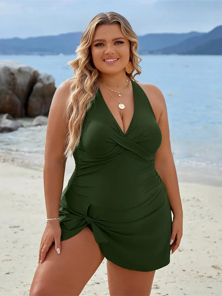 Tankini Plus Size Swimsuit Women 2024 Bikini Big Size Swimwear Women One-Piece Swimming Suit Beach Wear Sexy Bath Suits Monokini - Image 4