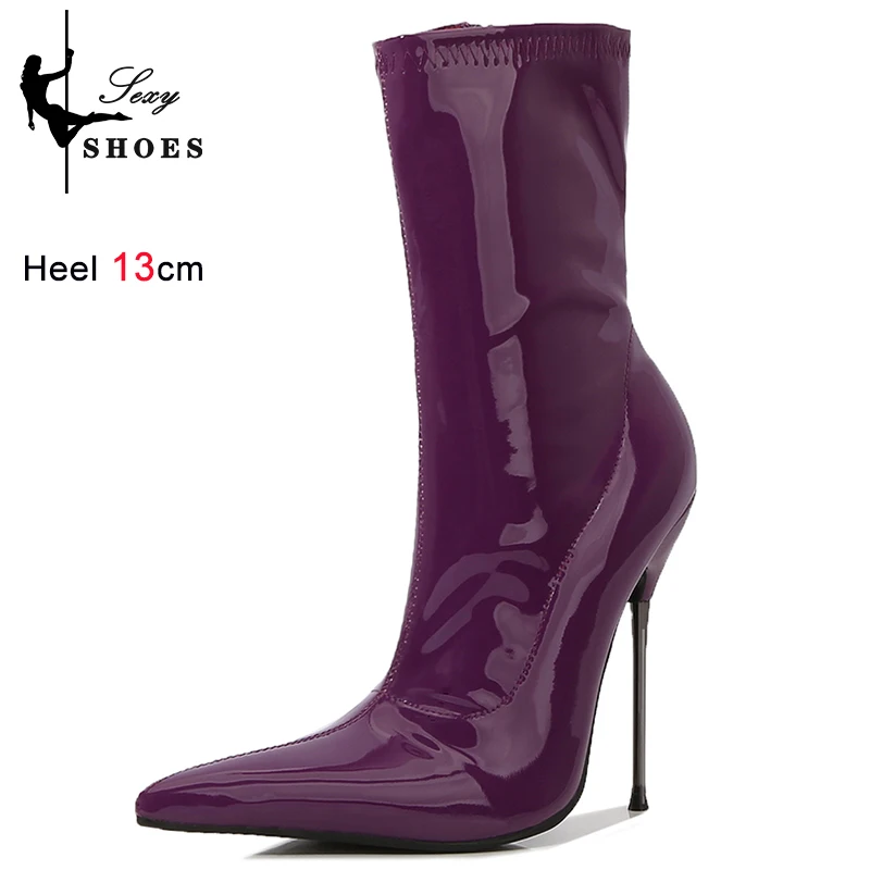 The ultra-thin metal stiletto provides a sharp, architectural look that elongates the leg line for a high-fashion, commanding silhouette. - Image 9