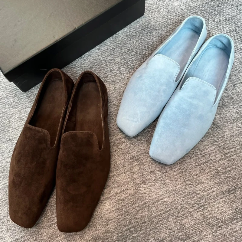 Loafers Women's 2025 Comfortable Commuter Shoes Casual Flats Walking Fashion Schoenen Dames Sliders Square Head Flat Sho