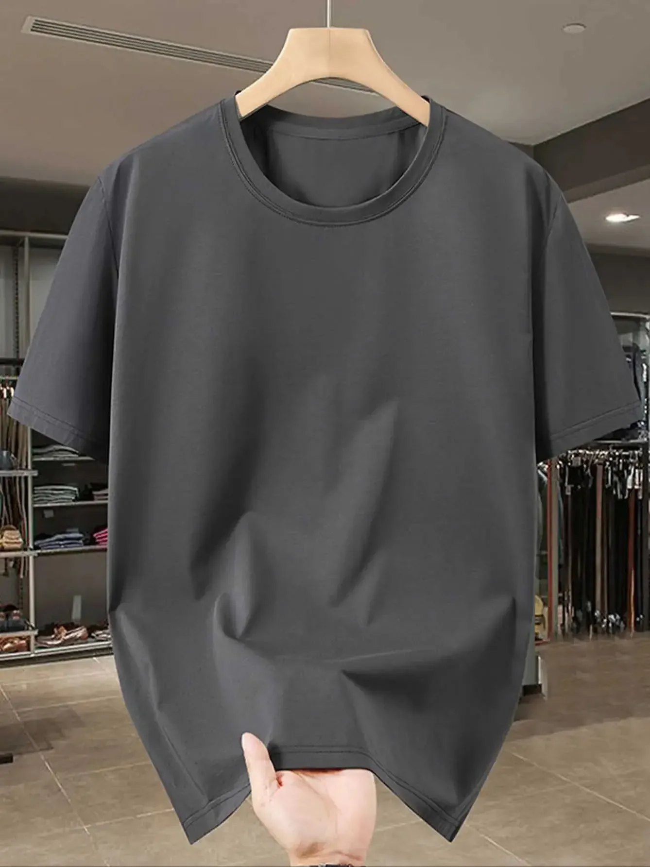 Men's Lightweight Polyester Crewneck T-Shirt – Breathable Summer Tee for Casual & Everyday Wear - Image 8