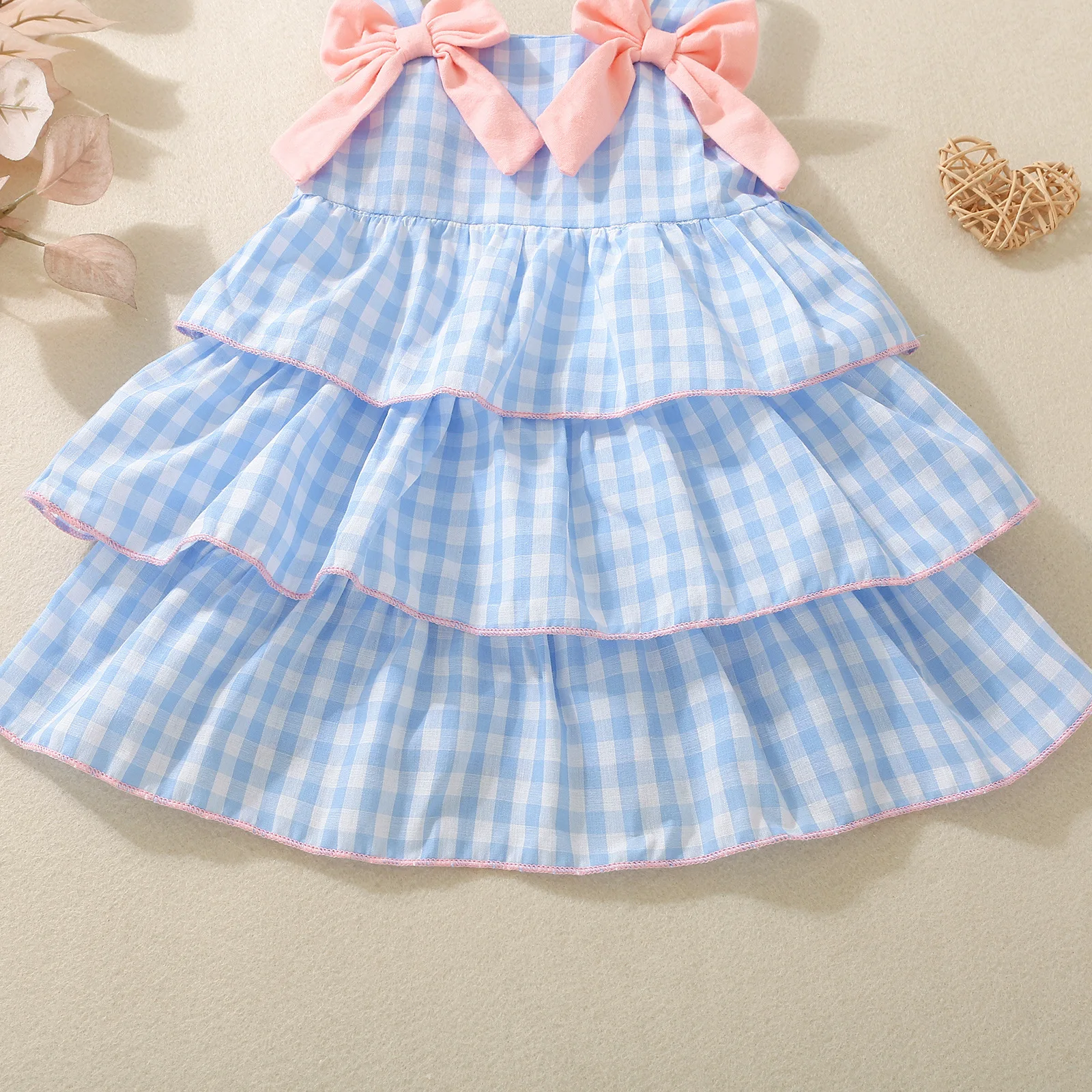 Sweet Baby Blue Bow Strap Summer Dress – Cute Sleeveless Party Gown for Infant & Toddler Girls - Image 4