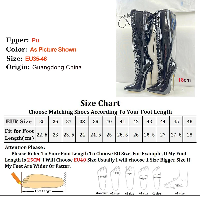 18cm Platform Ankle Boots – Voesnees Patent Leather Pole Dance Heels - Image 5