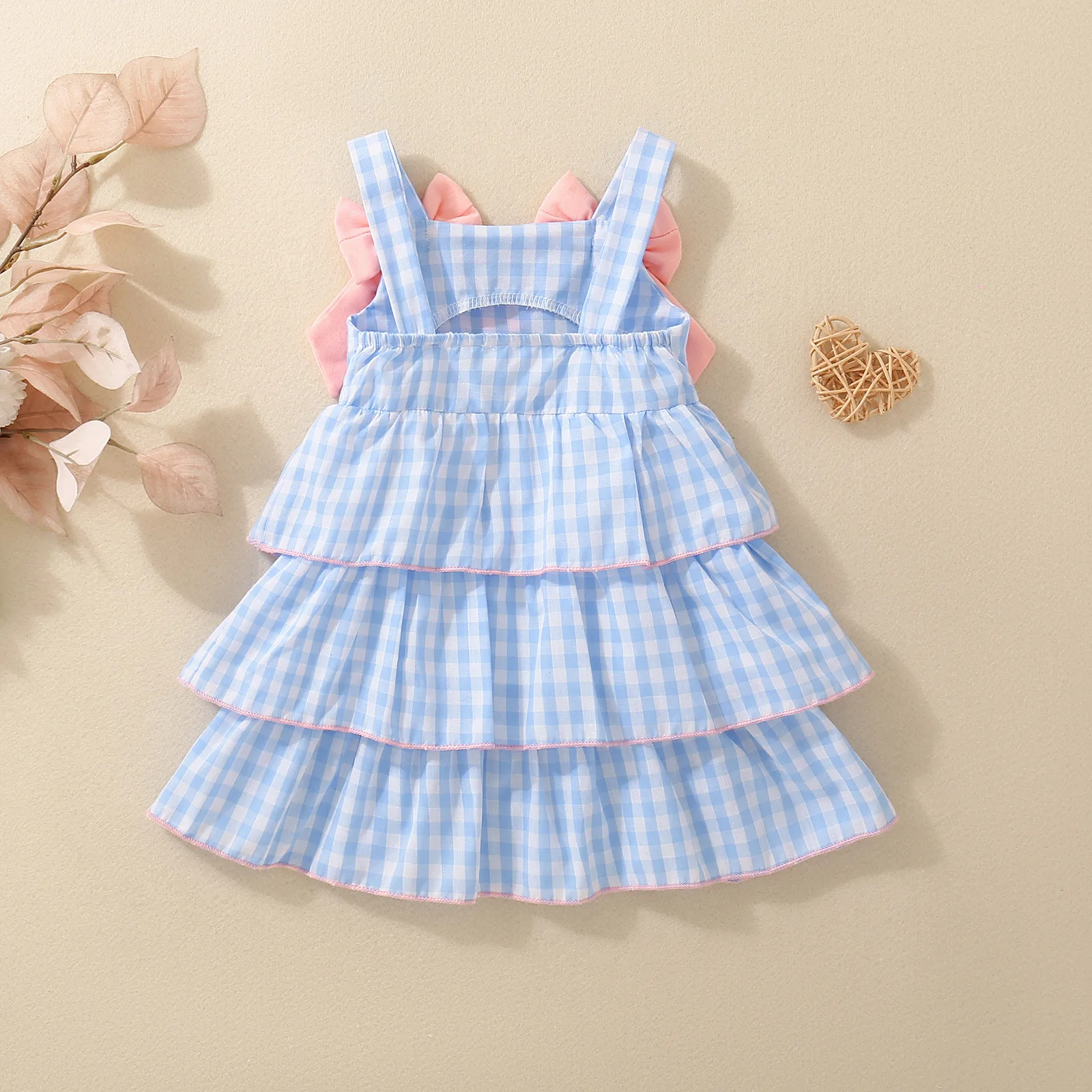 Sweet Baby Blue Bow Strap Summer Dress – Cute Sleeveless Party Gown for Infant & Toddler Girls - Image 2