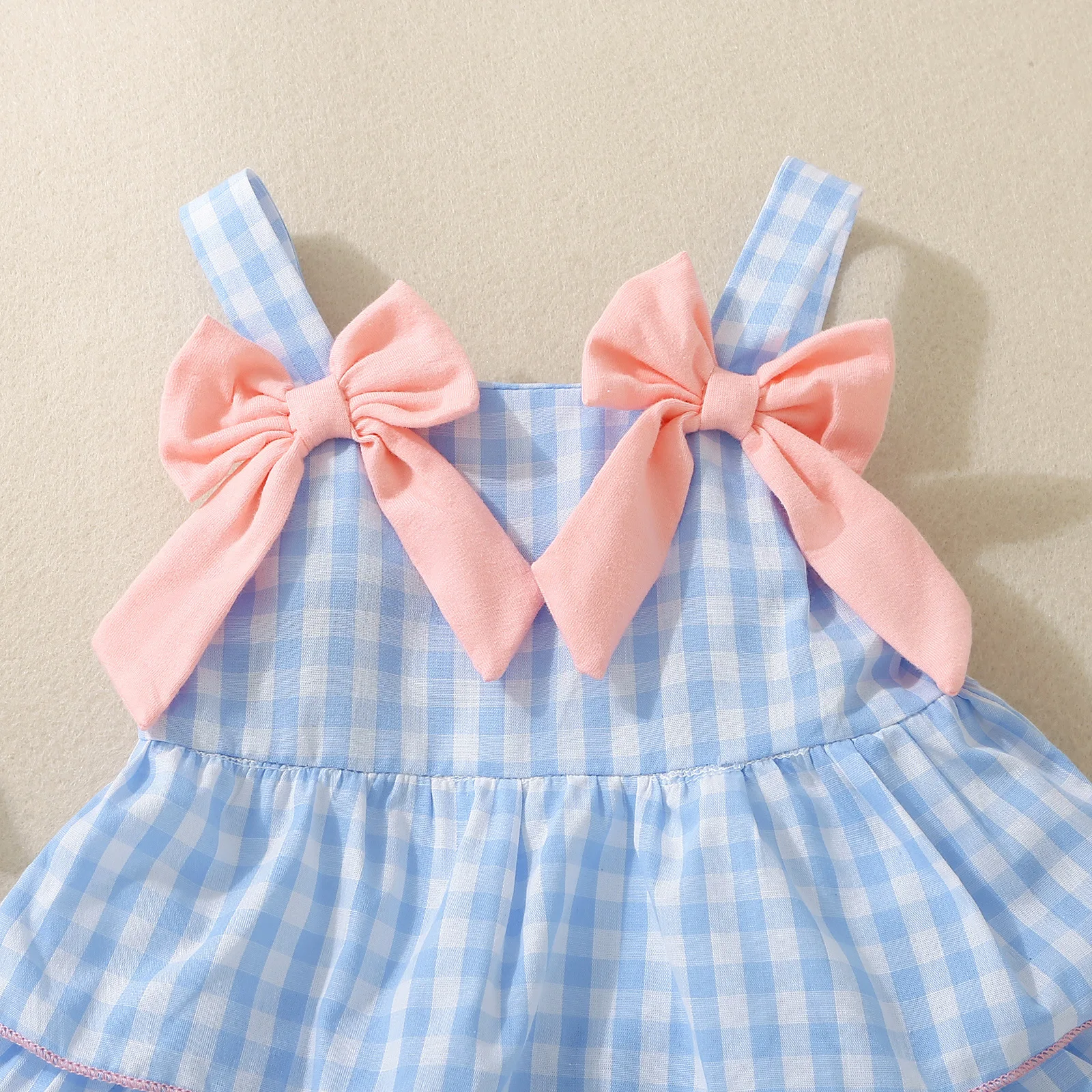 Sweet Baby Blue Bow Strap Summer Dress – Cute Sleeveless Party Gown for Infant & Toddler Girls - Image 3