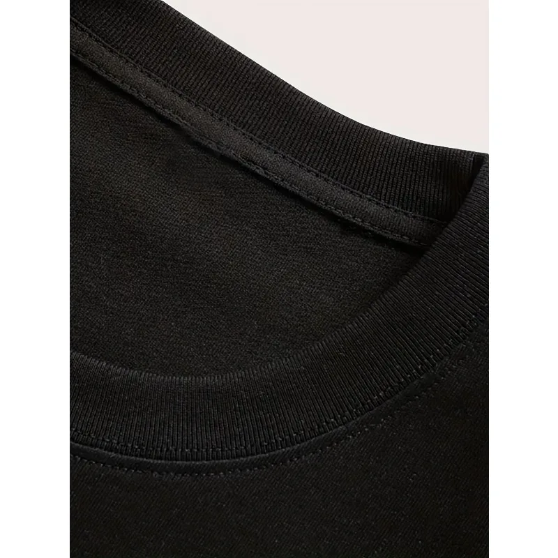Men's T-shirt - Black Casual Short-sleeved Top with White and Red Wing - Image 4