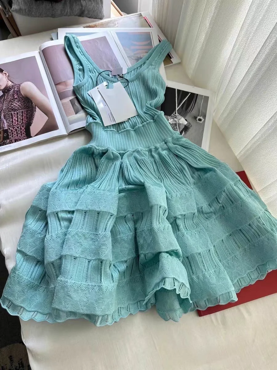 French Style Sleeveless Vest Dress – Exquisite Lace Stitching Mini Dress for Women - Image 6