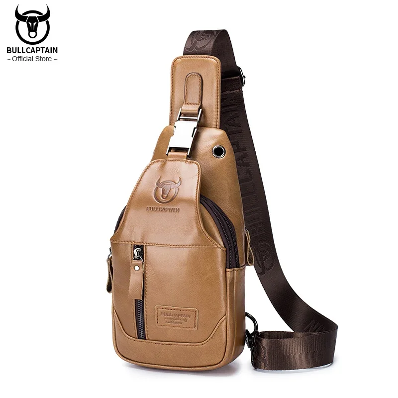 BULLCAPTAIN Men's Genuine Leather Sling Bag – Business & Travel Crossbody - Image 8