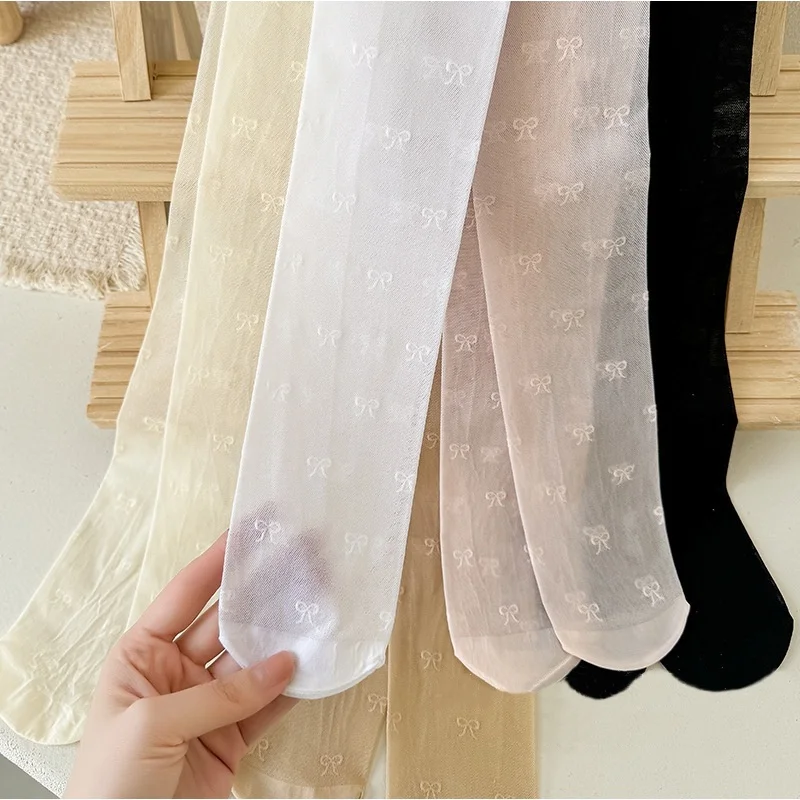 Summer Kids Thin Tights Girls Fashion Bow Print Stockings Baby Mesh Breathable Princess Pantyhose Children Ballet Dance Leggings - Image 5