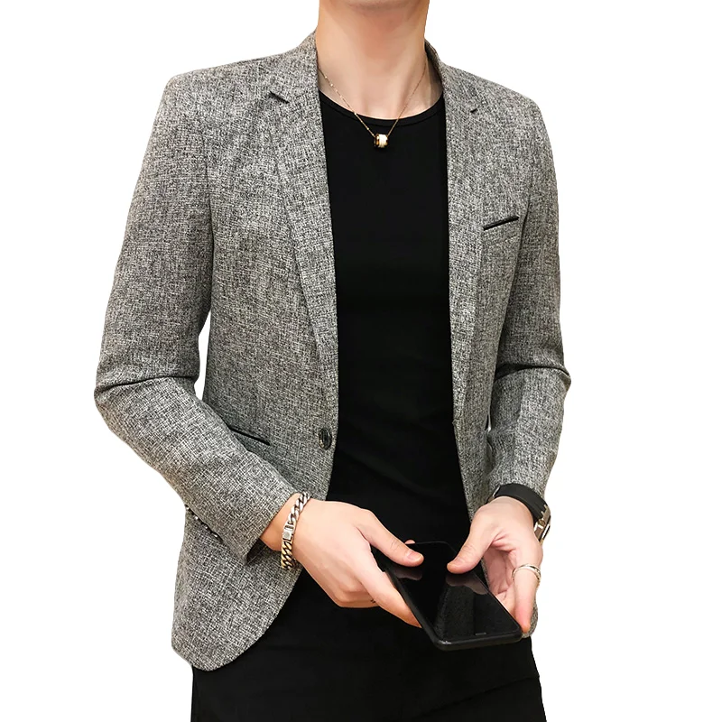 Men’s Slim-Fit Single-Breasted Blazer – Smart Casual Business & Wedding Dress Jacket