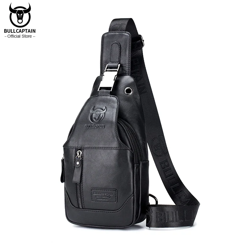 BULLCAPTAIN Men's Genuine Leather Sling Bag – Business & Travel Crossbody - Image 7