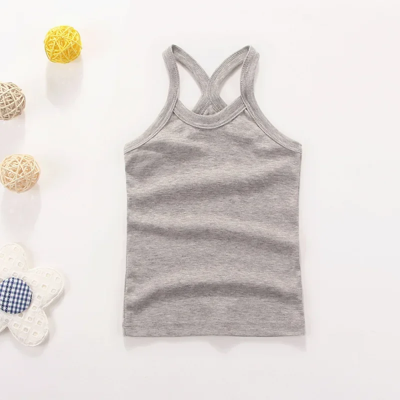 Summer Cotton Girls Vest Sleeveless Solid Color T-shirts Tees Kids Children Tops Baby Girl Casual Clothes Tshirt 2-12 Years - Image 12