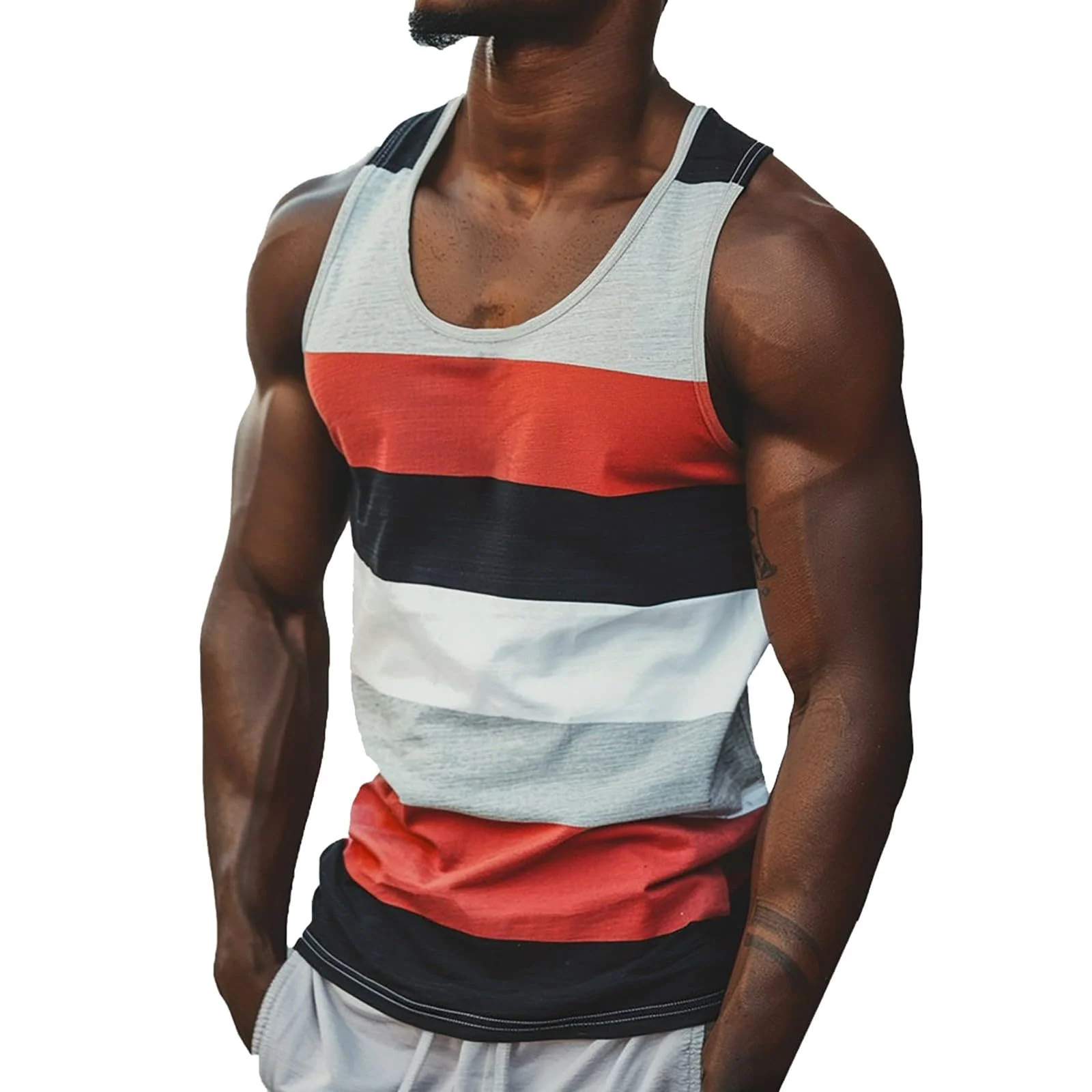 2025 Mens Retro Stripe Graphic Tank Tops Fashion Summer Sleeveless 3D Printed Basketball Quick Dry Tops Breathable Clothing - Image 12