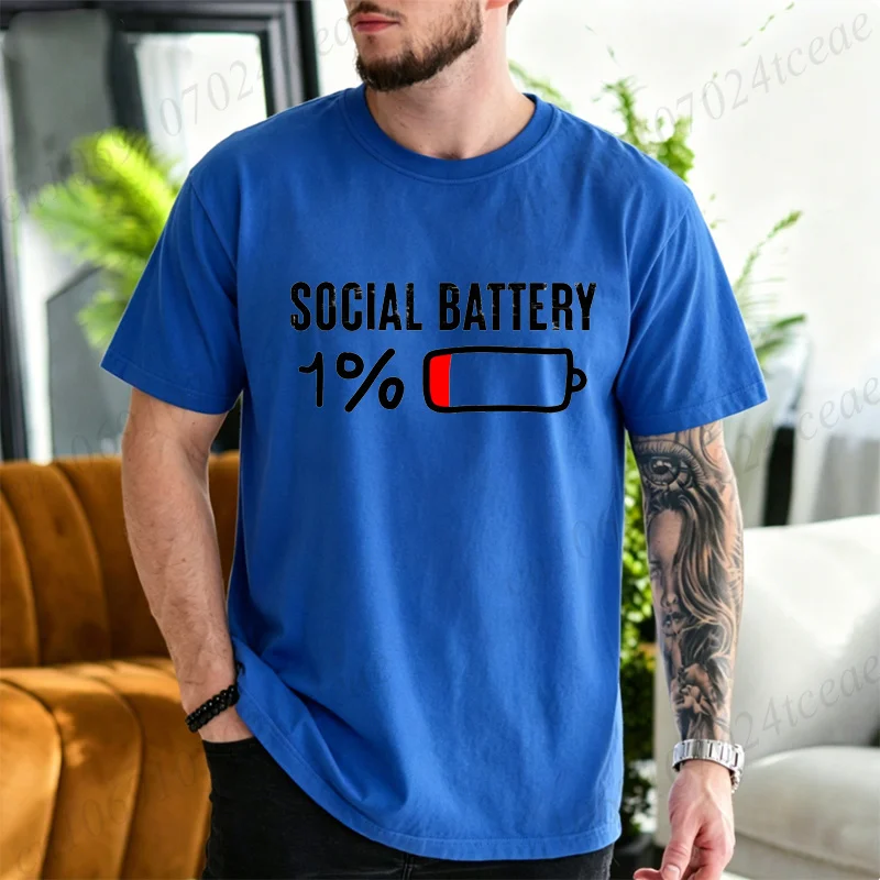 Social Battery 1% Graphic T-Shirt | Trendy Unisex Summer - Image 11