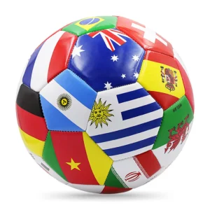 fficial Size 5 Soccer Match Ball – Durable PVC National Flag Design Training Football