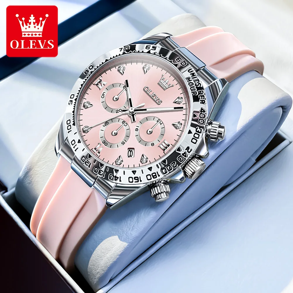 OLEVS Top Luxury Elegant Watch for Women Waterproof Luminous Ladies Watch Light Blue Silicone Strap Quartz Women's Watches Reloj - Image 10
