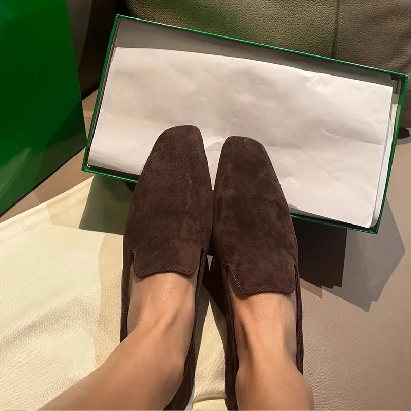 Loafers Women's 2025 Comfortable Commuter Shoes Casual Flats Walking Fashion Schoenen Dames Sliders Square Head Flat Sho - Image 2