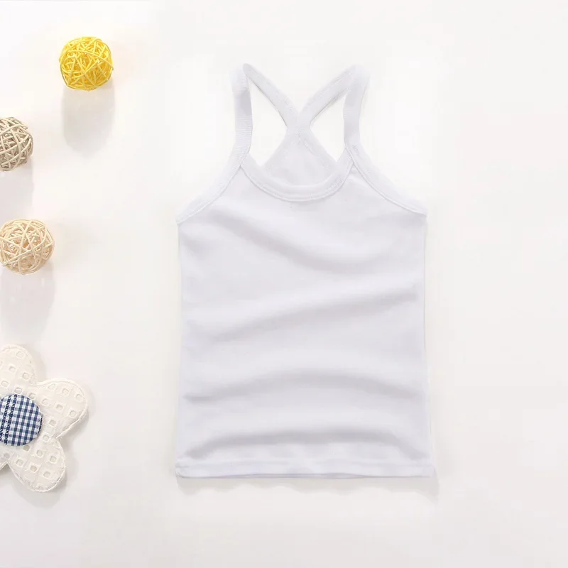 Summer Cotton Girls Vest Sleeveless Solid Color T-shirts Tees Kids Children Tops Baby Girl Casual Clothes Tshirt 2-12 Years - Image 10
