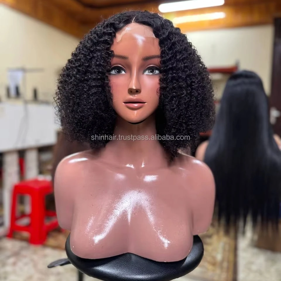 Wholesale Virgin Human Hair Kinky Curly Short Bob Wig – Transparent Lace & Aligned Cuticles - Image 2