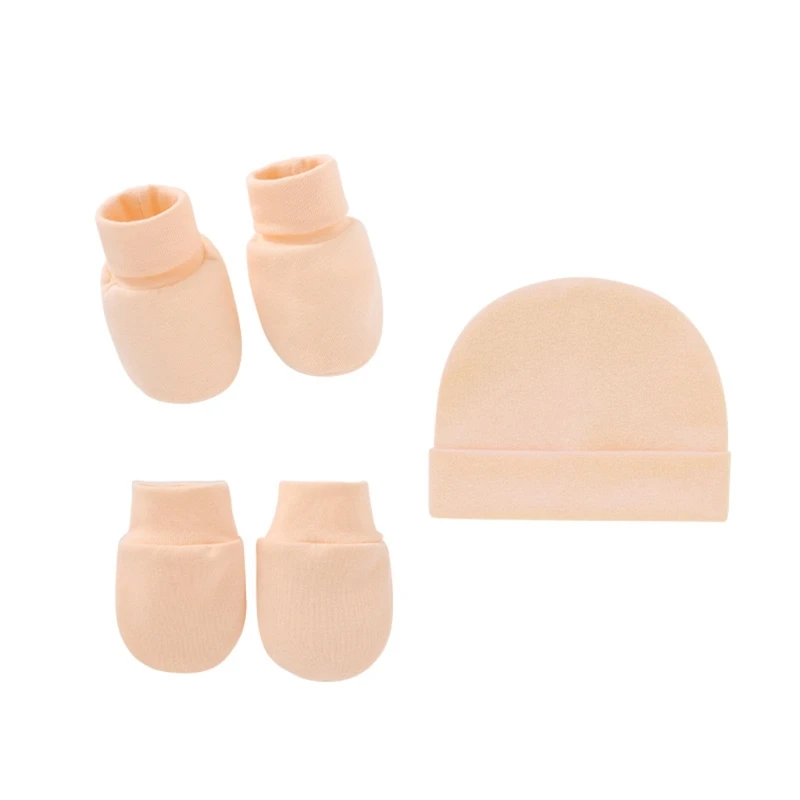 Baby Anti Scratching Soft Cotton Gloves+Hat+Foot Cover Set Newborn Mittens Socks Beanies Cap Kit for Infants Shower Gifts H3CD - Image 11