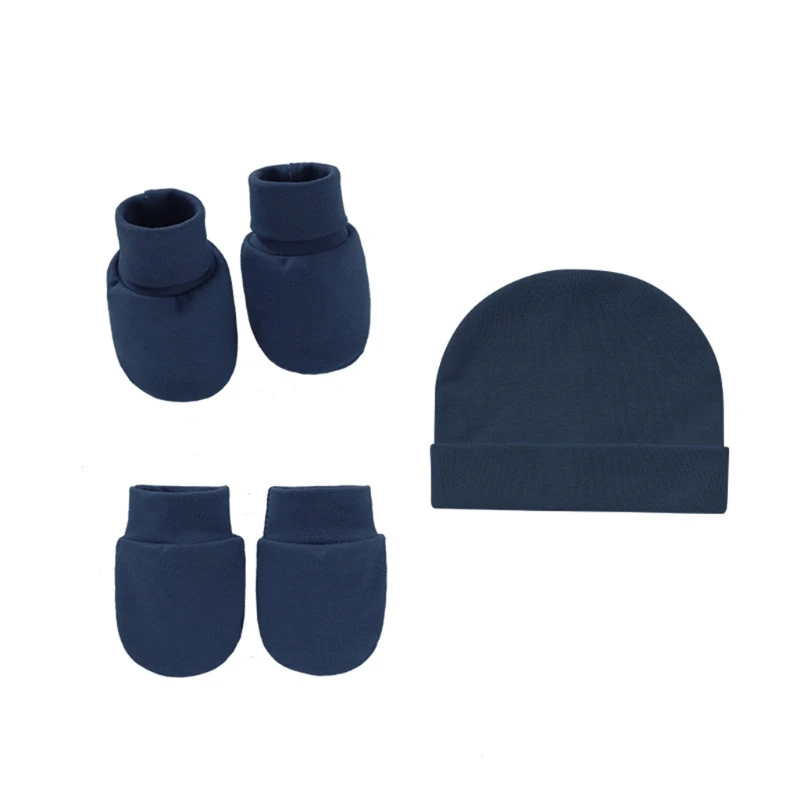 Baby Anti Scratching Soft Cotton Gloves+Hat+Foot Cover Set Newborn Mittens Socks Beanies Cap Kit for Infants Shower Gifts H3CD - Image 12