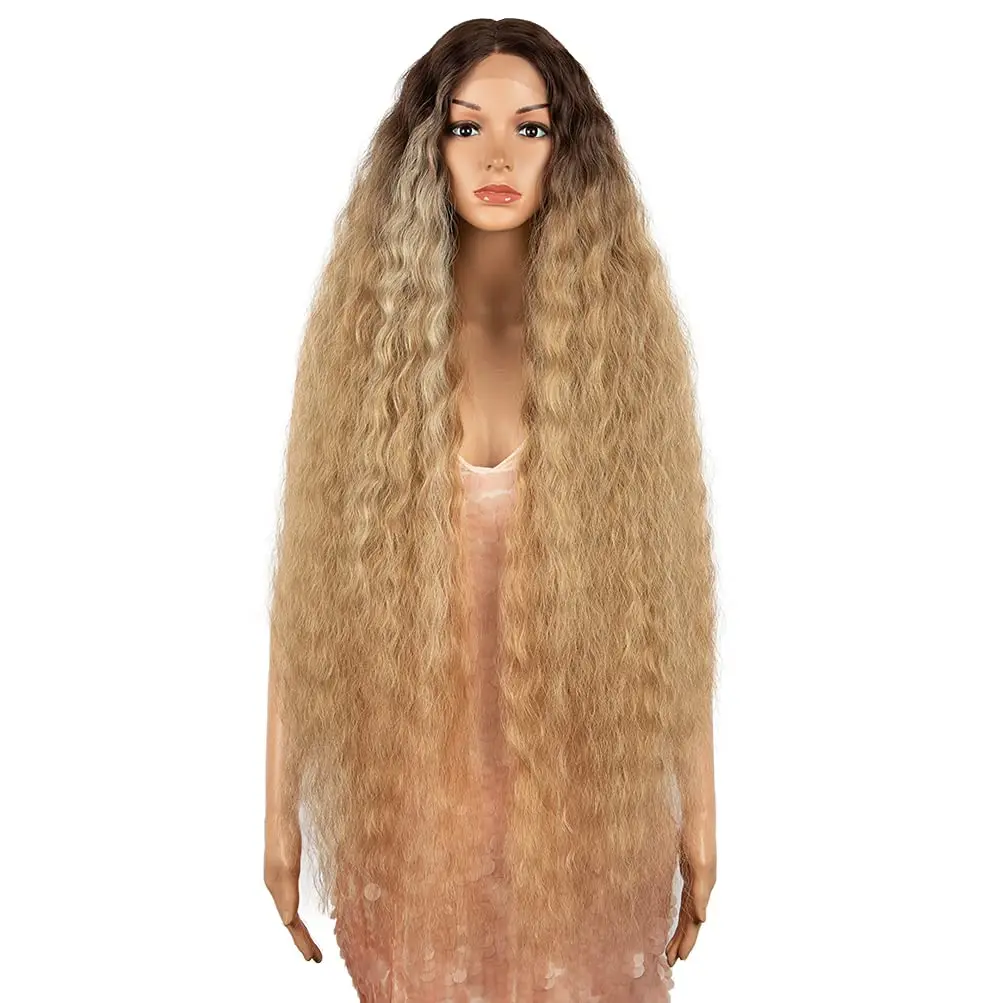 FASHION IDOL Synthetic Lace Wigs 42 Inch Long Cosplay Curly Hair Blonde 613 Pink Colorful Wigs For Woman Synthetic Lace Wig - Image 12