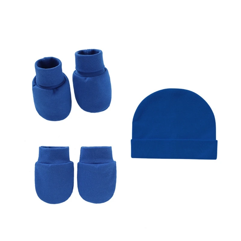 Baby Anti Scratching Soft Cotton Gloves+Hat+Foot Cover Set Newborn Mittens Socks Beanies Cap Kit for Infants Shower Gifts H3CD - Image 7